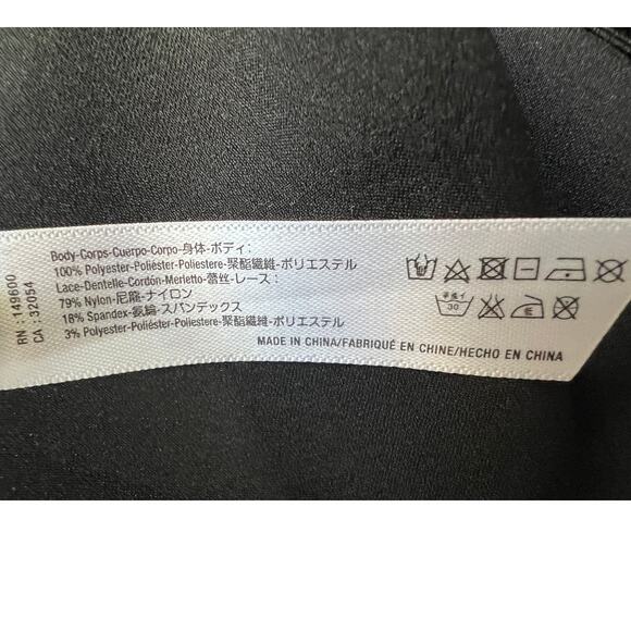 FLORA NIKROOZ WOMENS XSMALL GABBY SATIN LACE CHEMISE NIGHTGOWN BLACK NEW - Picture 10 of 13